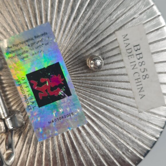 Hatchet Man Psychopathic Records Metal Belt Buckle Red Black Silver 3.5" Circle - Picture 7 of 7